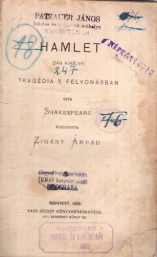 Hamlet dán királyfi - tragédia 5 felvonásban